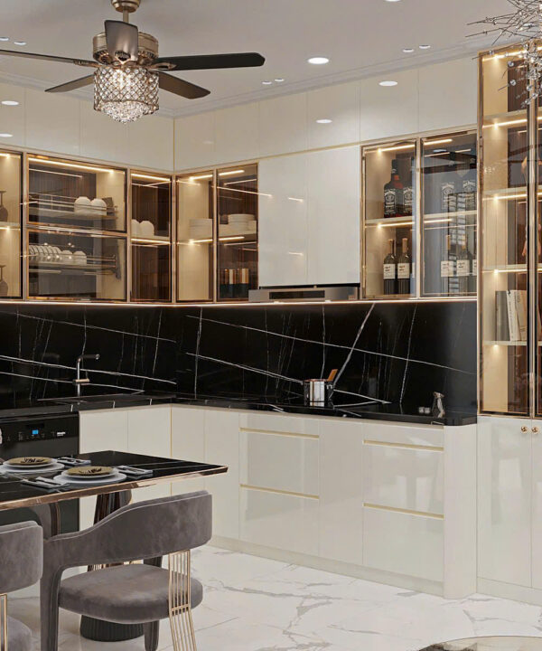 Tủ bếp chữ L hiện đại TBCL-009